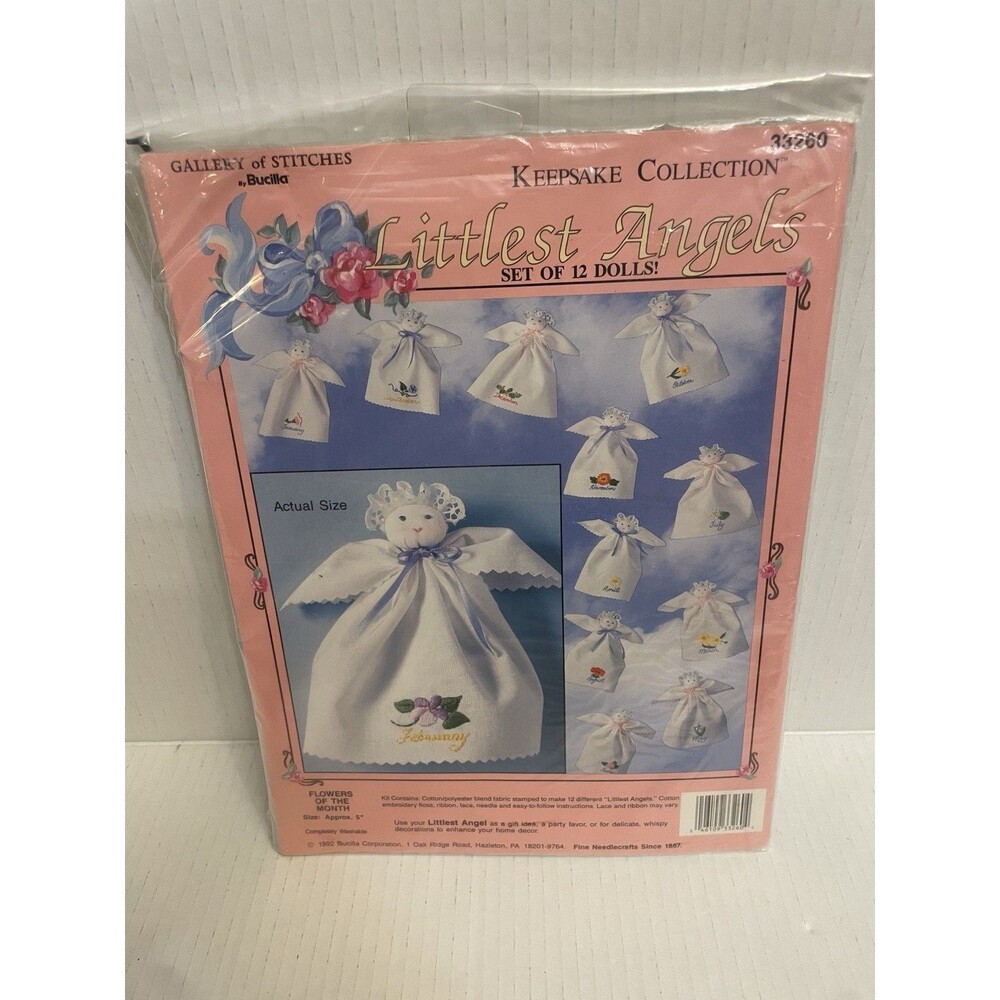Bucilla Gallery of Stitches Keepsake Collection Littlest Angels Set of 12 Dolls